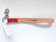 Load image into Gallery viewer, Three Tiny Words Leather Keychain Wristlet
