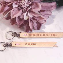 Load image into Gallery viewer, Three Tiny Words Elegant Leather Keychain