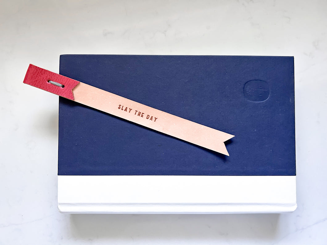 Three Tiny Words Leather Bookmark