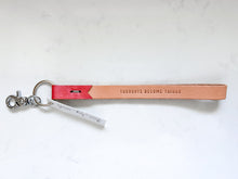 Load image into Gallery viewer, Three Tiny Words Leather Keychain Wristlet
